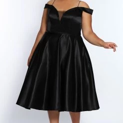 Sydney's Closet CE2011 Off The Shoulder Cocktail Dress Below The Knee A Line Sydney's Closet And Tease Prom