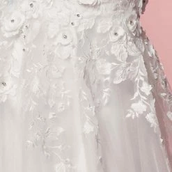 In Stock Nox Anabel R346 Size 4, 10 A Line 3D Floral Lace Wedding Dress V Neck Bridal Gown 16 In Stock Nox Anabel R346 Size 4, 10 A Line 3D Floral Lace Wedding Dress V Neck Bridal Gown