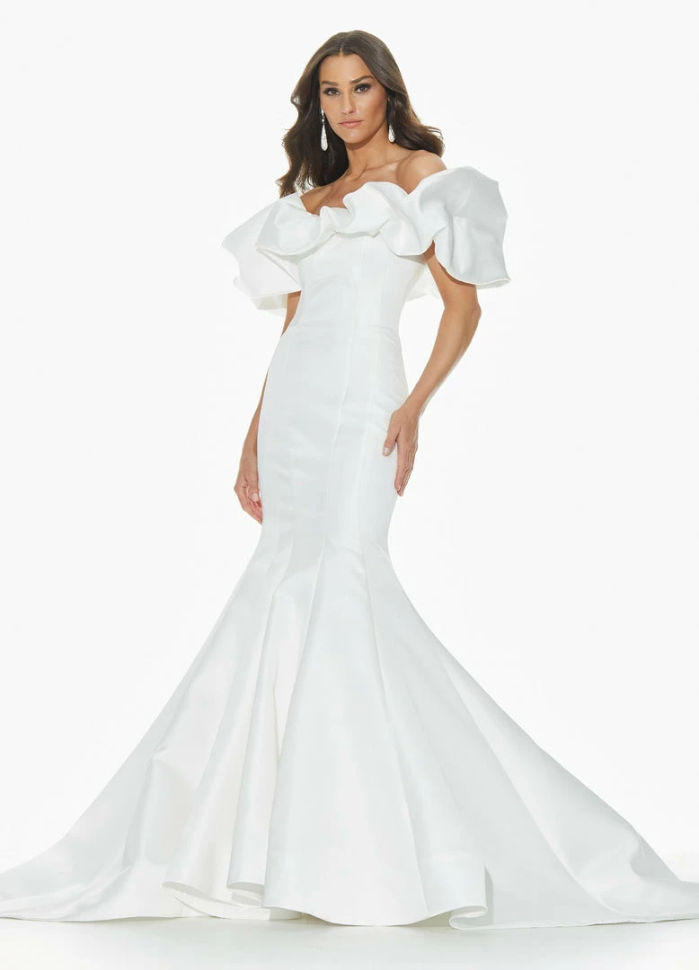 In Stock Ashley Lauren 11041 Size 6 Off Shoulder Mikado Bridal Gown With Oversized Ruffle Mermaid Dresses 3 In Stock Ashley Lauren 11041 Size 6 Off Shoulder Mikado Bridal Gown With Oversized Ruffle Mermaid Dresses