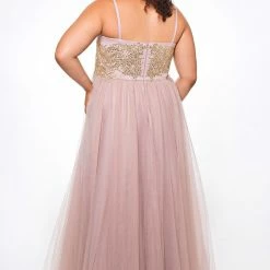 Sydney's Closet SC7309 Plus Sized Prom Dress Evening Gown A Line Tulle Skirt SC 7309 28 Sydney's Closet SC7309 Plus Sized Prom Dress Evening Gown A Line Tulle Skirt SC 7309