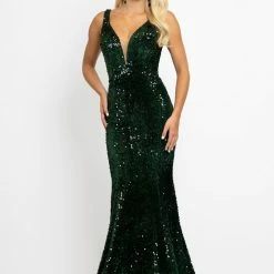 In Stock Johnathan Kayne 2237 Sz 4 Sequin Stretch Velvet Mermaid Prom Dress Pageant Gown