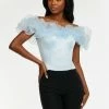 Ashleylauren Ashley Lauren 9002 Off The Shoulder Ruffle Top