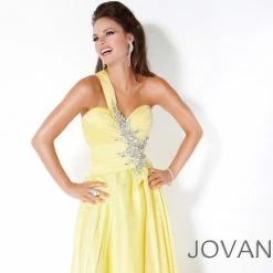 In Stock CLEARANCE Jovani 111042 Size 14 Royal Long One Shoulder Formal Prom Dress A Line Gown