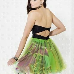 In Stock CLEARANCE Riva Exclusive 6537 Size 4 Short Green Cocktail Dress Fit & Flare Homecoming Print