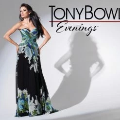 In Stock Tony Bowls TBE11548 Prom Dress Print Size 6 Pageant Evening Gown Chiffon CLEARANCE