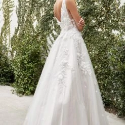 Andrea & Leo Couture Andrea & Leo Gardenia A1028 Shimmer Ball Gown 3D Lace Wedding Dress Bridal Formal Ballgown Dresses