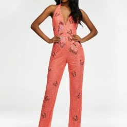 Ashleylauren Ashley Lauren 11179 Beaded Halter Butterfly Jumpsuit Backless Dresses 11 Ashleylauren Ashley Lauren 11179 Beaded Halter Butterfly Jumpsuit Backless Dresses