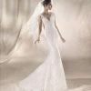 In Stock Mermaid Dresses White One Bridal SAEKO Size 14 Pronovias Wedding Dress Lace Mermaid Corset Gown