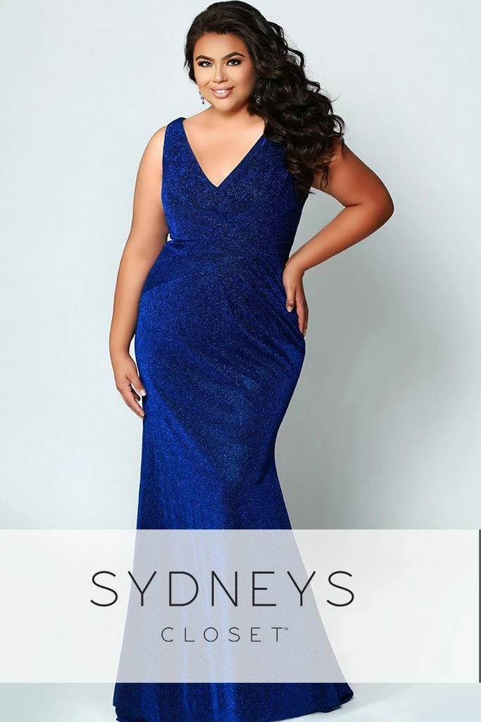Sydneys Closet SC 7263 Plus Size Fitted Shimmer Mermaid Prom Dress 4 Sydneys Closet SC 7263 Plus Size Fitted Shimmer Mermaid Prom Dress
