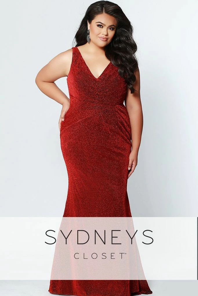 Sydneys Closet SC 7263 Plus Size Fitted Shimmer Mermaid Prom Dress 6 Sydneys Closet SC 7263 Plus Size Fitted Shimmer Mermaid Prom Dress
