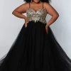 Sydney's Closet SC7309 Plus Sized Prom Dress Evening Gown A Line Tulle Skirt SC 7309