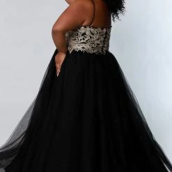 Sydney's Closet SC7309 Plus Sized Prom Dress Evening Gown A Line Tulle Skirt SC 7309 34 Sydney's Closet SC7309 Plus Sized Prom Dress Evening Gown A Line Tulle Skirt SC 7309