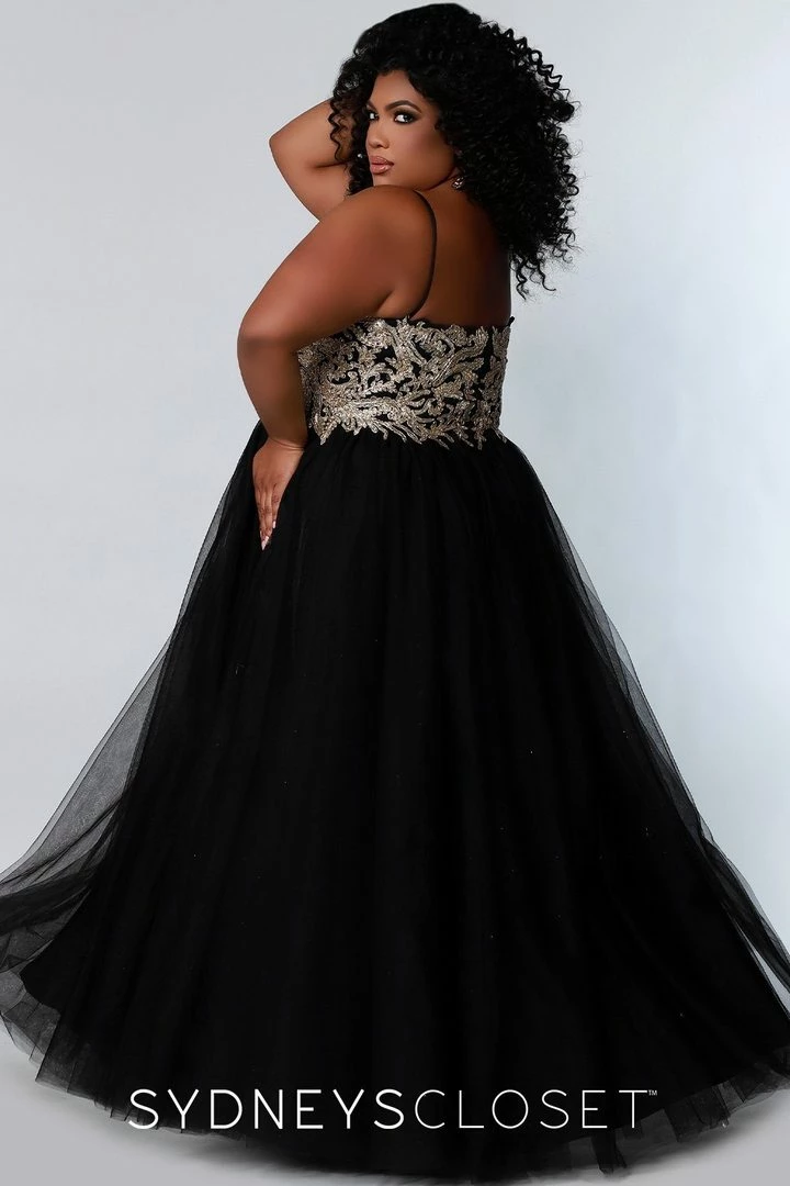 Sydney's Closet SC7309 Plus Sized Prom Dress Evening Gown A Line Tulle Skirt SC 7309 17 Sydney's Closet SC7309 Plus Sized Prom Dress Evening Gown A Line Tulle Skirt SC 7309
