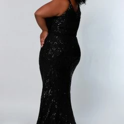 Sequin Dresses Sydney's Closet SC7332 Long Fitted Sequin Formal Plus Size Prom Dress Evening Gown SC 7332