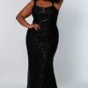 Sequin Dresses Sydney's Closet SC7332 Long Fitted Sequin Formal Plus Size Prom Dress Evening Gown SC 7332