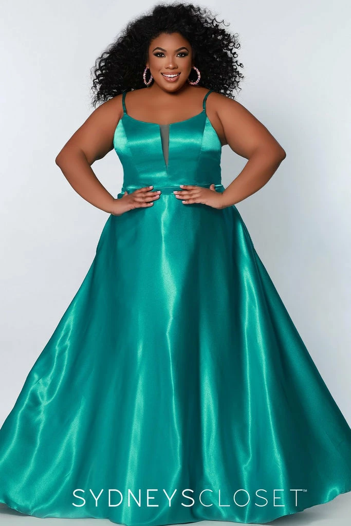 In Stock Ballgown Dresses Sydneys Closet SC7338 Size 16 Green Long A Line Plus Size Formal Prom Dress V Neck Gown 3 In Stock Ballgown Dresses Sydneys Closet SC7338 Size 16 Green Long A Line Plus Size Formal Prom Dress V Neck Gown