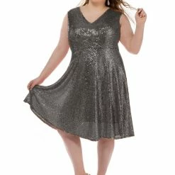 Sequin Dresses Sydney's Closet CE1901 Sequin Knee Length Party Cocktail Homecoming Dress