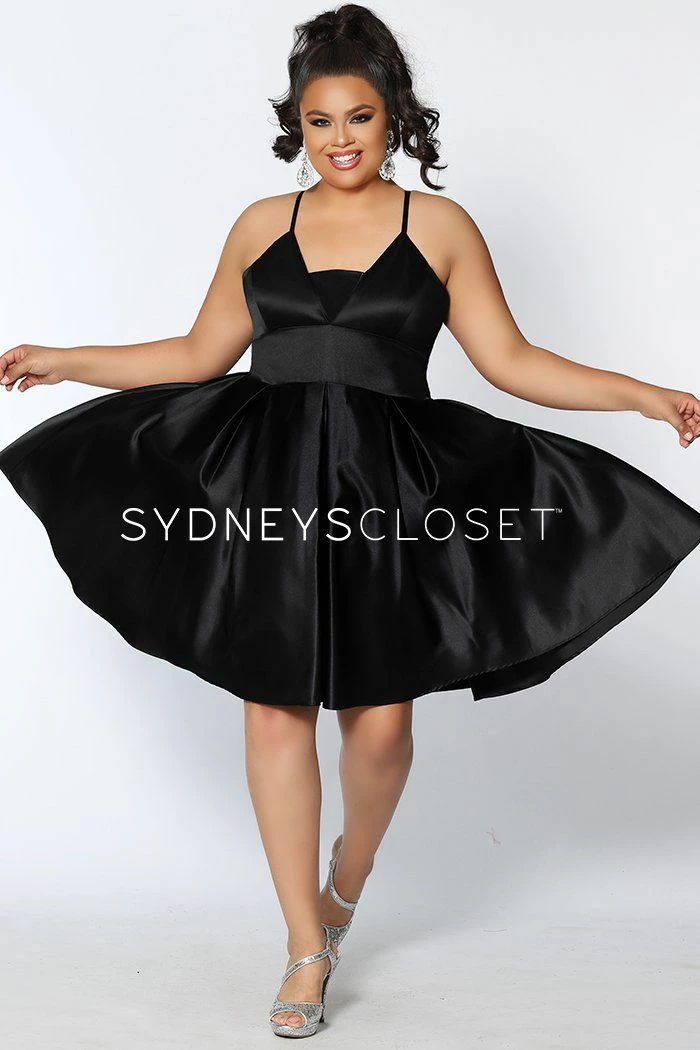 Sydney's Closet And Tease Prom Sydneys Closet SC 8092 Short Satin Homecoming Dress Plus Sized Cocktail Dress 18 Sydney's Closet And Tease Prom Sydneys Closet SC 8092 Short Satin Homecoming Dress Plus Sized Cocktail Dress