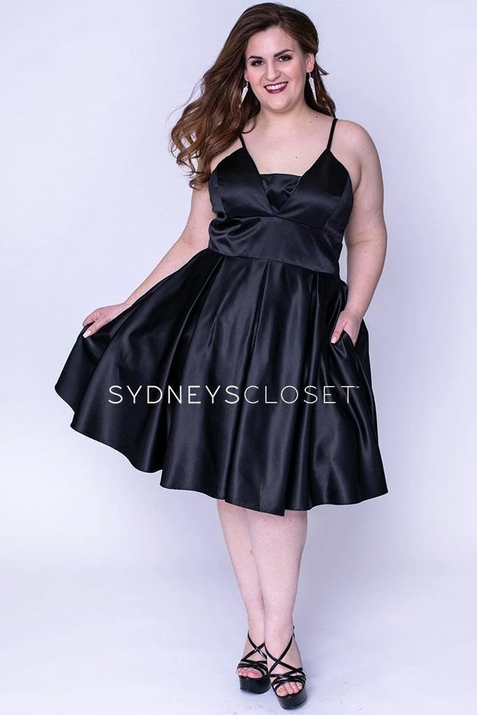 Sydney's Closet And Tease Prom Sydneys Closet SC 8092 Short Satin Homecoming Dress Plus Sized Cocktail Dress 7 Sydney's Closet And Tease Prom Sydneys Closet SC 8092 Short Satin Homecoming Dress Plus Sized Cocktail Dress