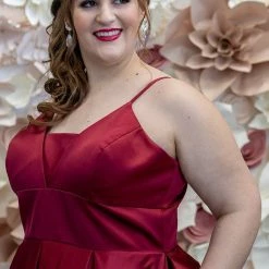 Sydney's Closet And Tease Prom Sydneys Closet SC 8092 Short Satin Homecoming Dress Plus Sized Cocktail Dress