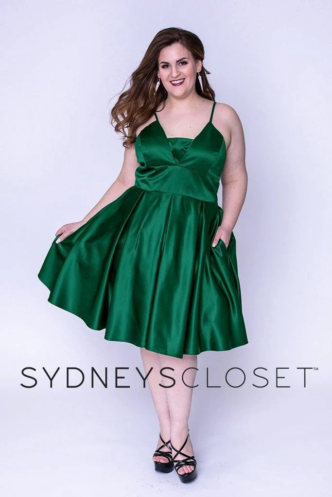 Sydney's Closet And Tease Prom Sydneys Closet SC 8092 Short Satin Homecoming Dress Plus Sized Cocktail Dress 9 Sydney's Closet And Tease Prom Sydneys Closet SC 8092 Short Satin Homecoming Dress Plus Sized Cocktail Dress