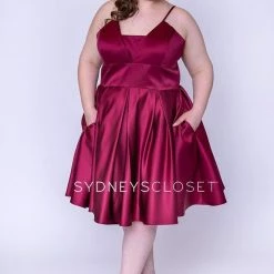 Sydney's Closet And Tease Prom Sydneys Closet SC 8092 Short Satin Homecoming Dress Plus Sized Cocktail Dress 28 Sydney's Closet And Tease Prom Sydneys Closet SC 8092 Short Satin Homecoming Dress Plus Sized Cocktail Dress