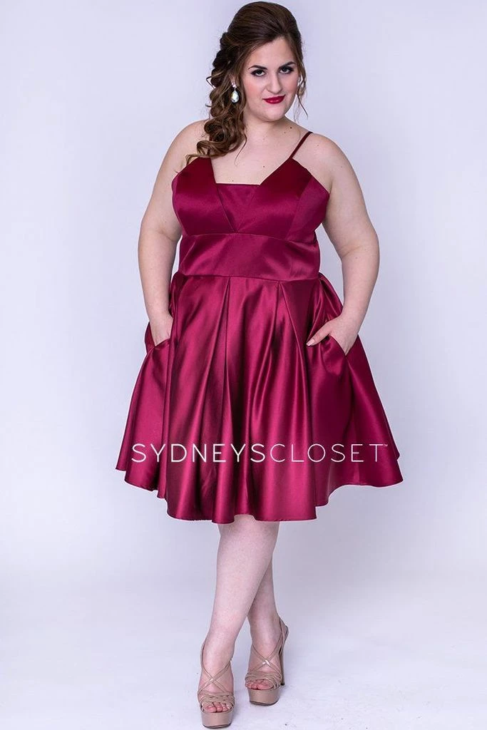 Sydney's Closet And Tease Prom Sydneys Closet SC 8092 Short Satin Homecoming Dress Plus Sized Cocktail Dress 13 Sydney's Closet And Tease Prom Sydneys Closet SC 8092 Short Satin Homecoming Dress Plus Sized Cocktail Dress