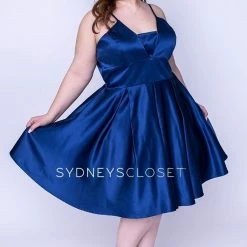 Sydney's Closet And Tease Prom Sydneys Closet SC 8092 Short Satin Homecoming Dress Plus Sized Cocktail Dress 26 Sydney's Closet And Tease Prom Sydneys Closet SC 8092 Short Satin Homecoming Dress Plus Sized Cocktail Dress