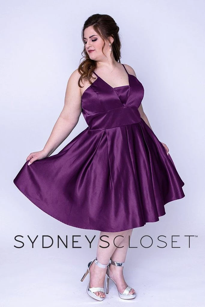Sydney's Closet And Tease Prom Sydneys Closet SC 8092 Short Satin Homecoming Dress Plus Sized Cocktail Dress 17 Sydney's Closet And Tease Prom Sydneys Closet SC 8092 Short Satin Homecoming Dress Plus Sized Cocktail Dress