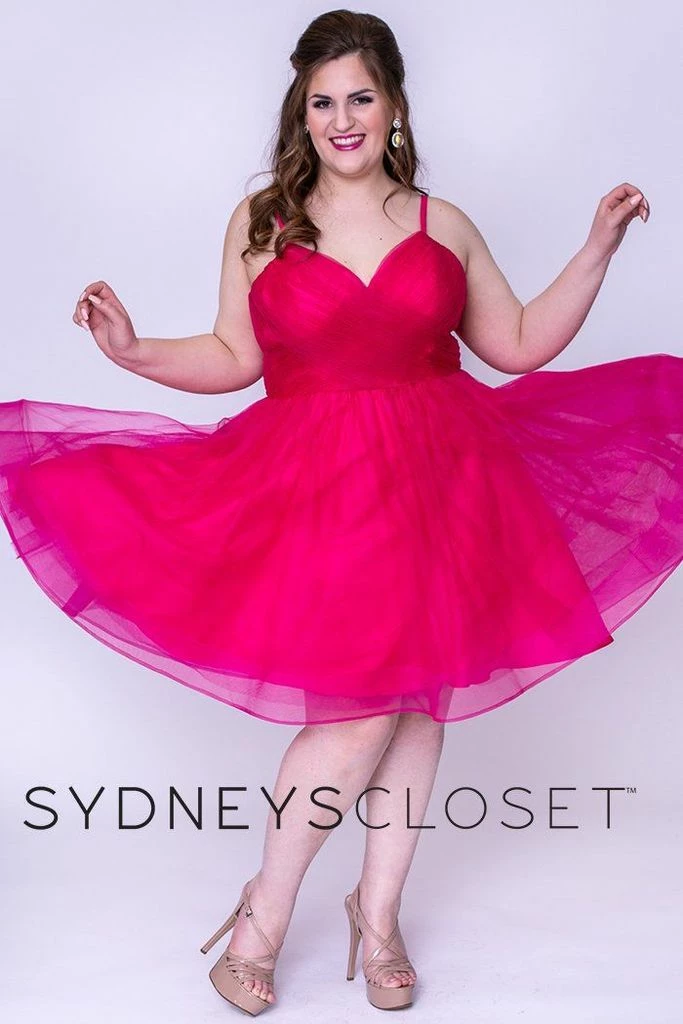 In Stock Sydney's Closet 8094 Size 26 Short Fit & Flare Prom Dress Plus Homecoming V Neck 3 In Stock Sydney's Closet 8094 Size 26 Short Fit & Flare Prom Dress Plus Homecoming V Neck