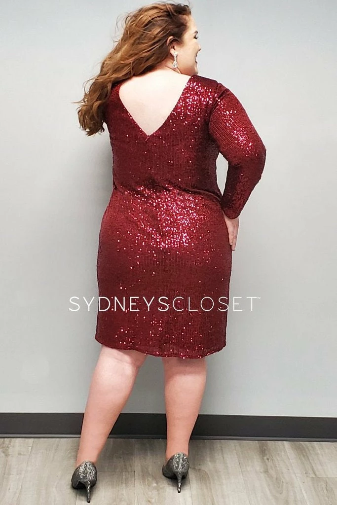 Sydneys Closet 8102 Short Fitted Sequin Cocktail Dress Homecoming Dress Plus Sized Sequin Dresses 8 Sydneys Closet 8102 Short Fitted Sequin Cocktail Dress Homecoming Dress Plus Sized Sequin Dresses