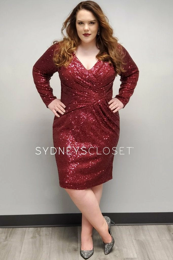 Sydneys Closet 8102 Short Fitted Sequin Cocktail Dress Homecoming Dress Plus Sized Sequin Dresses 10 Sydneys Closet 8102 Short Fitted Sequin Cocktail Dress Homecoming Dress Plus Sized Sequin Dresses