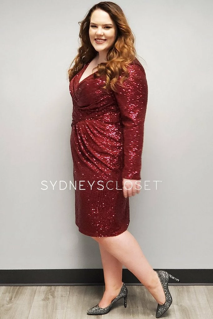Sydneys Closet 8102 Short Fitted Sequin Cocktail Dress Homecoming Dress Plus Sized Sequin Dresses 7 Sydneys Closet 8102 Short Fitted Sequin Cocktail Dress Homecoming Dress Plus Sized Sequin Dresses