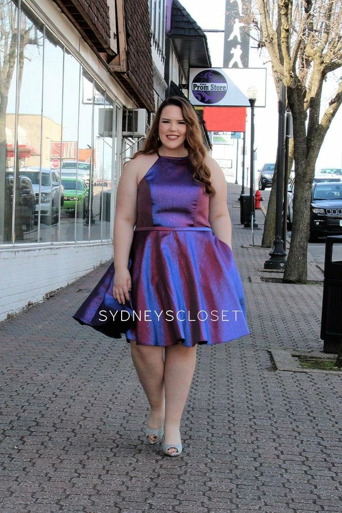 In Stock Sydney's Closet 8103 Short Flare Metallic Prom Dress High Neck Pockets Size 22 Corset Dresses 5 In Stock Sydney's Closet 8103 Short Flare Metallic Prom Dress High Neck Pockets Size 22 Corset Dresses