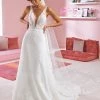 White One Bridal SELENA Pronovias Wedding Dress Sheer Lace Illusion Gown