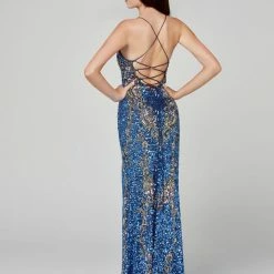 In Stock Backless Dresses Primavera Couture 3211 Size 6 Sequin Prom Dress Pageant Gown Evening Formal Wear Side Slit
