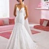 White One Bridal SHERYL Pronovias Wedding Dress Mermaid Lace Tulle Plunging Neckline Mermaid Dresses