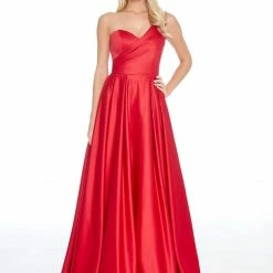 Ashleylauren Ballgown Dresses Ashley Lauren 1783 One Shoulder A Line Satin Ball Gown Prom Dress Pageant Gown