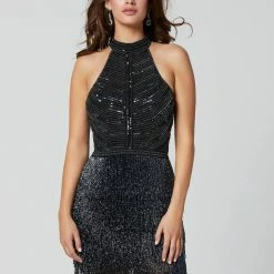 Discontinued Fringe & Tassels Primavera Couture 3315 Halter Neckline Fringe Homecoming Dress Short Cocktail Dress