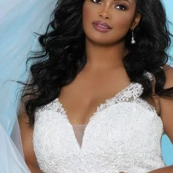 Sydney's Closet SC5230 Floral Lace Embroidered Plus Sized Wedding Dress SC5230 Kelly Anne Bridal