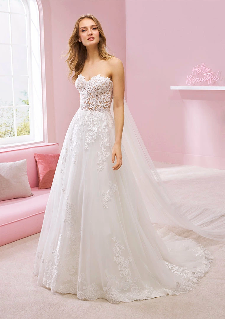 White One Bridal White One SUMMER Bridal Pronovias Wedding Dress Sheer Lace Bodice A Line Open Back Ballgown Dresses 3 White One Bridal White One SUMMER Bridal Pronovias Wedding Dress Sheer Lace Bodice A Line Open Back Ballgown Dresses