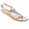 Formal Shoes Your Party Shoes Summer Crystal Embellished Metallic Flat Thong Sandals Prom