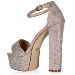 Glass Slipper Formals Marc Defang SARA 6 Inch Platform Pageant Heels Ab Crystal Prom Shoes