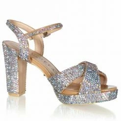 Formal Shoes Marc Defang Savannah 4" Block AB Crystal Pageant Heel Prom Shoes