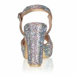 Formal Shoes Marc Defang Savannah 4" Block AB Crystal Pageant Heel Prom Shoes 12 Formal Shoes Marc Defang Savannah 4