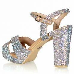 Formal Shoes Marc Defang Savannah 4" Block AB Crystal Pageant Heel Prom Shoes 13 Formal Shoes Marc Defang Savannah 4