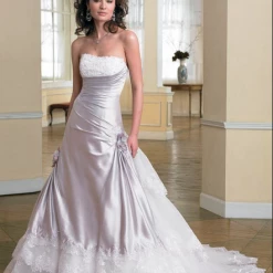 In Stock Corset Dresses Sophia Tolli Bridal 2711 Size 14 Lilac Lace Wedding Dress Satin Gown Fit Flare