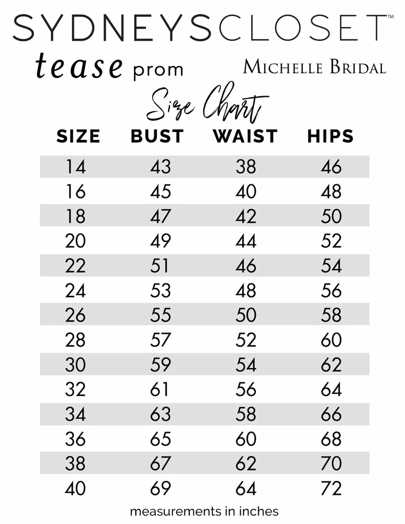 Tease Prom By Sydney's Closet TE1833 Gold/Black Size 14 In Stock Two Piece Prom Dress Ballgown 5 Tease Prom By Sydney's Closet TE1833 Gold/Black Size 14 In Stock Two Piece Prom Dress Ballgown