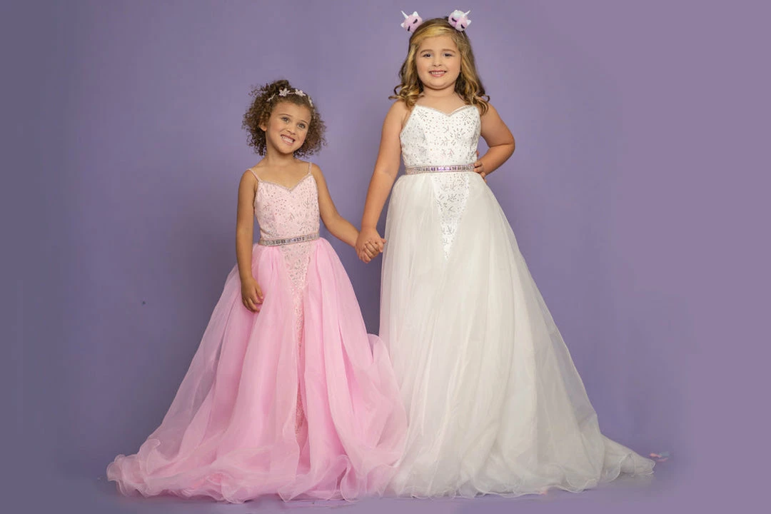 In Stock Sugar Kayne C117 Size 6 Yellow Girls Pageant Dress Overskirt Column Lace Organza 5 In Stock Sugar Kayne C117 Size 6 Yellow Girls Pageant Dress Overskirt Column Lace Organza