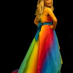 Sugar Kayne C137 Cocktail Pageant Dress Ombre Bubble High Low Skirt Fun Fashion